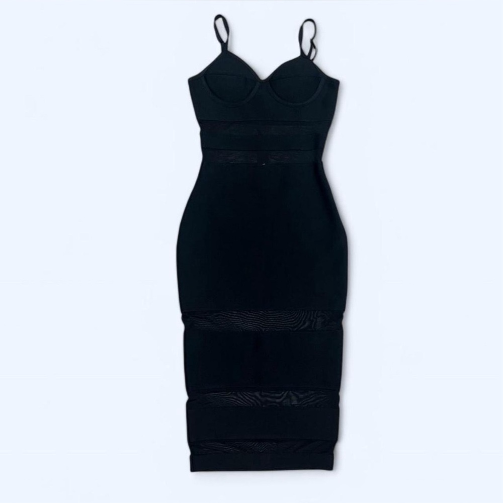 Fashion Nova Black Midi Dress